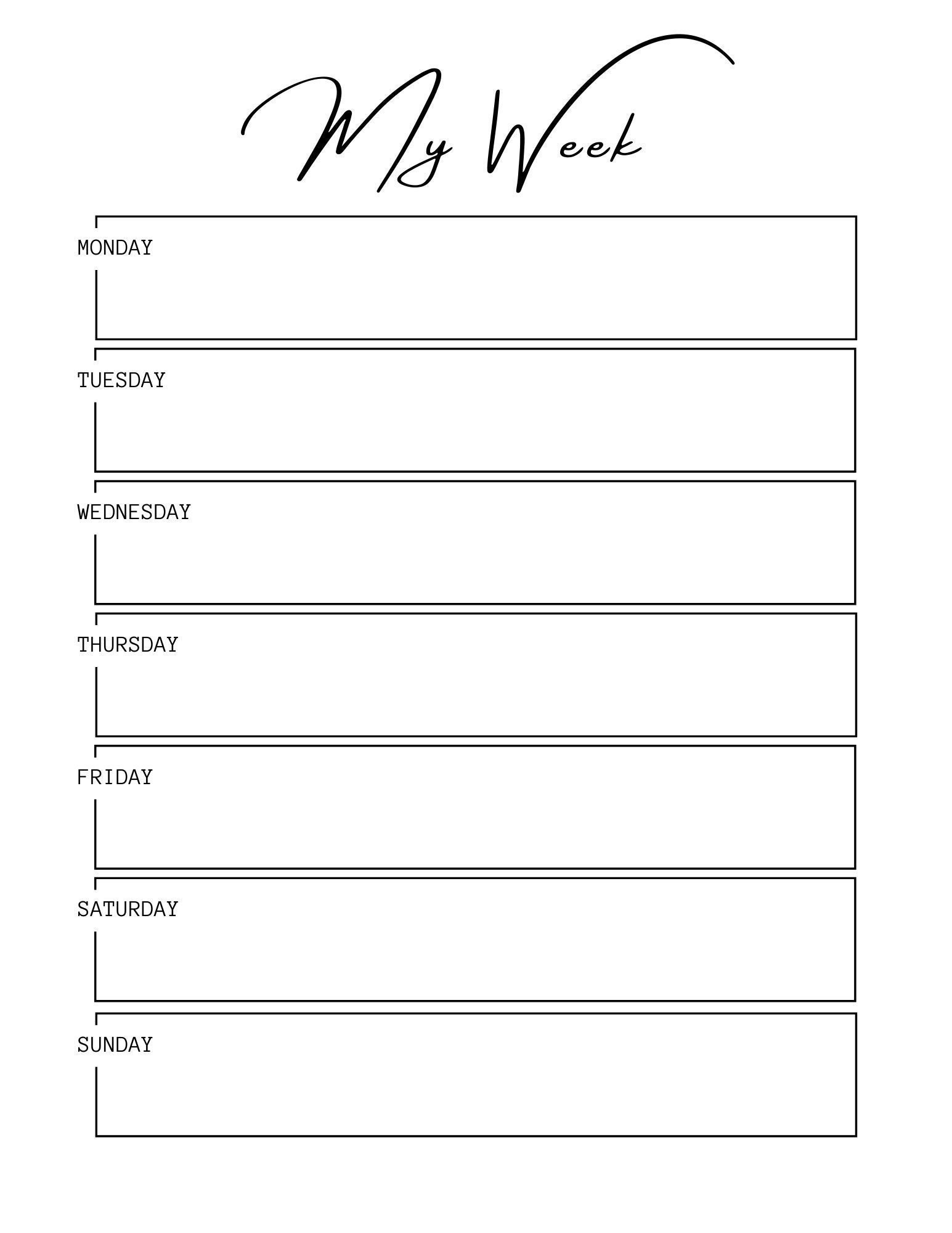 Weekly Planner Printable Weekly Planner Instant Download Etsy