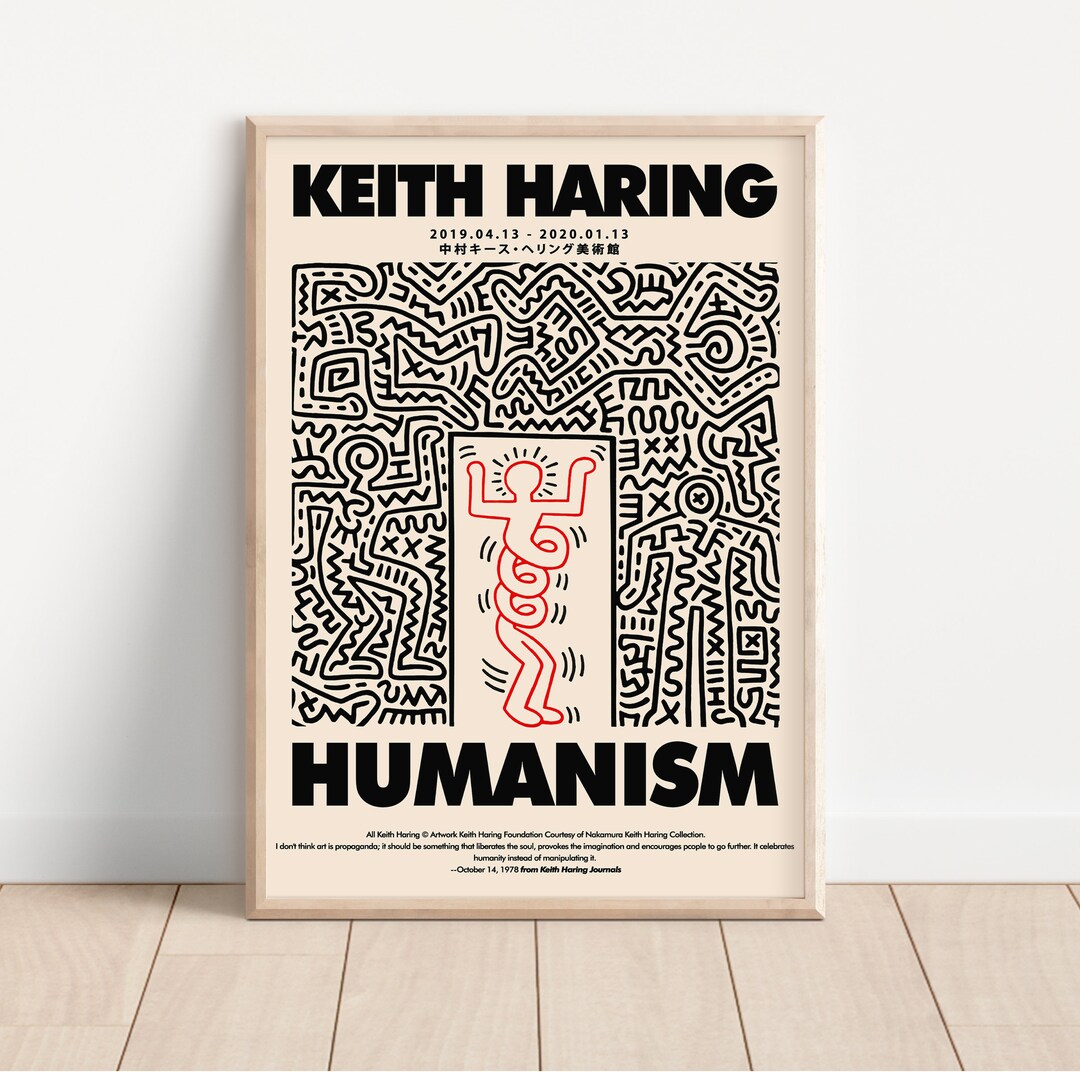 Keith Haring Humanism Print Keith Haring Wall Art Modern - Etsy