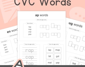 Słowa CVC – K, 1 klasa, fonetyka i wymawianie słów, arkusze ćwiczeń – bez przygotowania (do wydruku w formacie PDF)