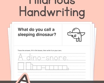 面白い手書き文字 – 幼稚園、1年生、2年生向けの手書き練習用ワークシート – 準備不要 (印刷可能な PDF)