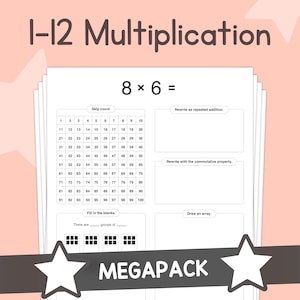 Multiplication Facts Megapack –1st, 2nd, 3rd Grade Multiplication Worksheets – No Prep (Printable PDF)