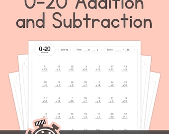 Ćwiczenia z dodawania i odejmowania (0–20) – quizy matematyczne do wydrukowania (PDF)