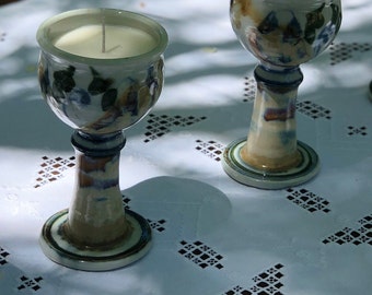 Set of 4 ceramic artisan goblets