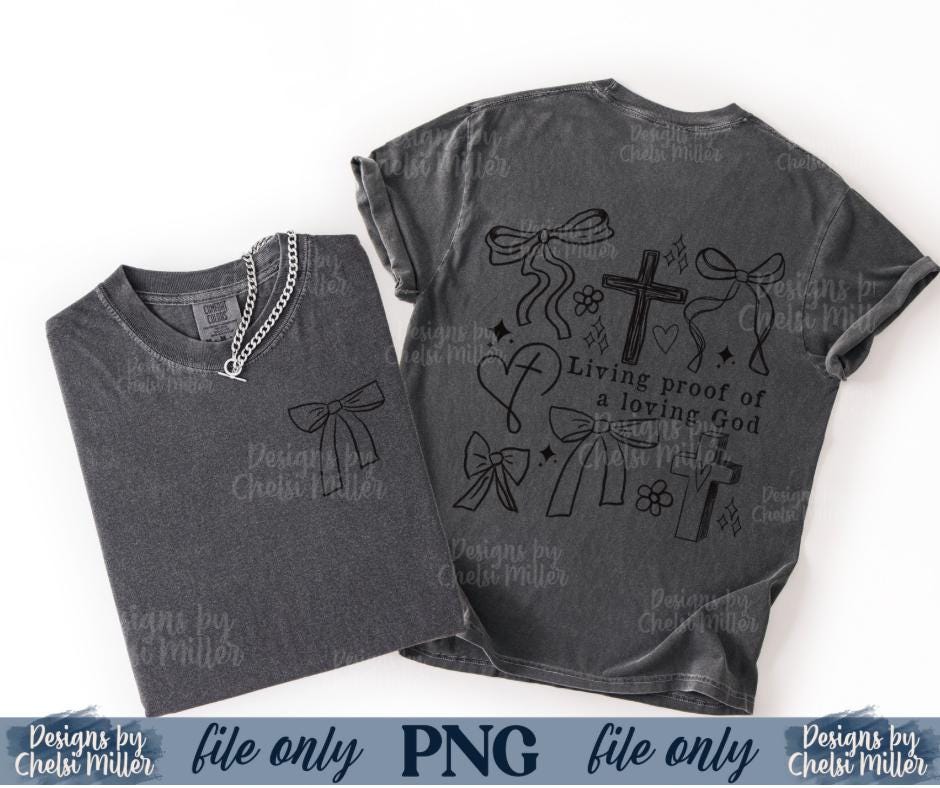Christian PNG | Bow Cross Shirt Design (digital Download) - Etsy