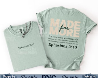 Diseño de camiseta cristiana "Hecho para más" • Efesios 2:10 PNG (Descarga digital)