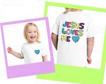 Jesus loves me kids Shirt Design: Christian PNG (Digital Download)