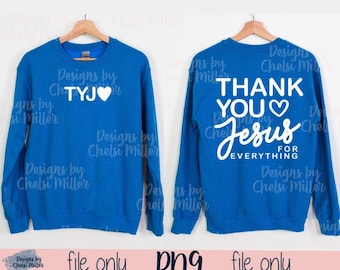 Thank You Jesus Shirt Design: TYJ Christian Crew Neck (Digital Download)