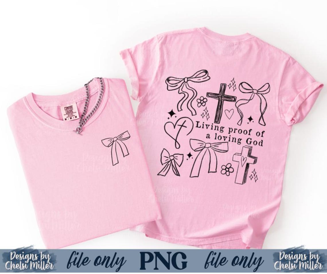 Christian PNG | Bow Cross Shirt Design (digital Download) - Etsy
