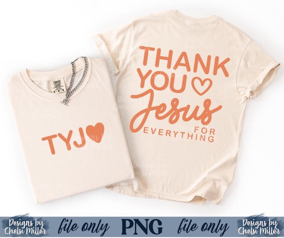 Thank You Jesus Shirt Design: TYJ Christian Crew Neck (Digital Download)