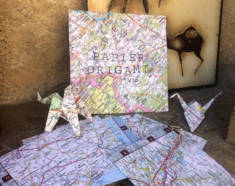 ORIGAMI PAPER 10.8 X 10.8 cm Road map 10 sheets