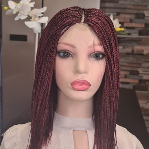 Closure box braids, ready to ship * custom made, hand made braided wig, lace closure wig
