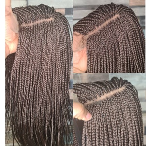 Braided wig, colour 2 braids, micro braids Wig, braided lace wig,  Hand made wig. Braids, shoulder length Braids Wig