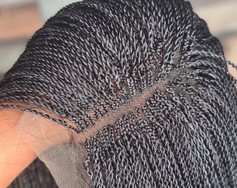 18&quot; Grey  braids, dark grey micro twist wig, 16-18 inches twist, Senegalese Twist Wig,  Closure Braids, easy braids