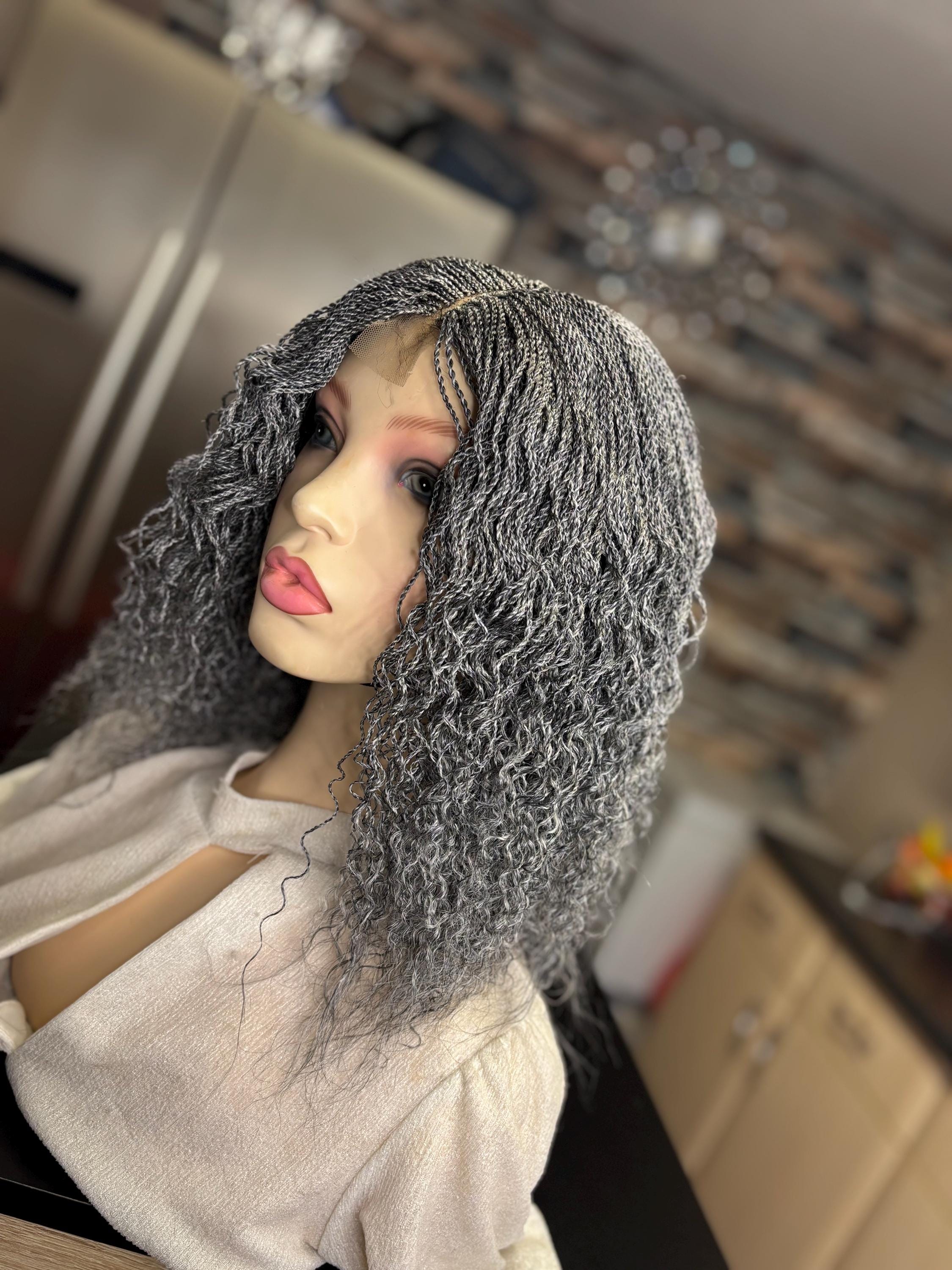 Afro Curly Braided Twist Wig For Black Women – None Lace Full Wig, Natural Look, US Seller
