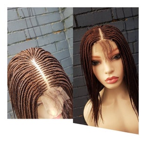Perruque tressée cornrow, perruque fermeture 2 x 4, perruque fermeture col 30 et 33, belle perruque tressée, perruque longueur épaule, petites tresses, cheveux, perruque en dentelle tressée