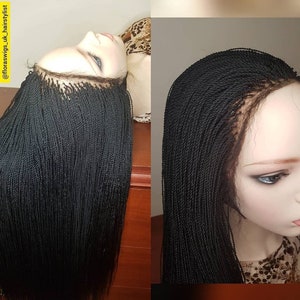 Frontal micro twist wig, glueless braided wig, 13x4 lace braided wig  Senegalese Twist Wig, ear to ear frontal braided lace wig,