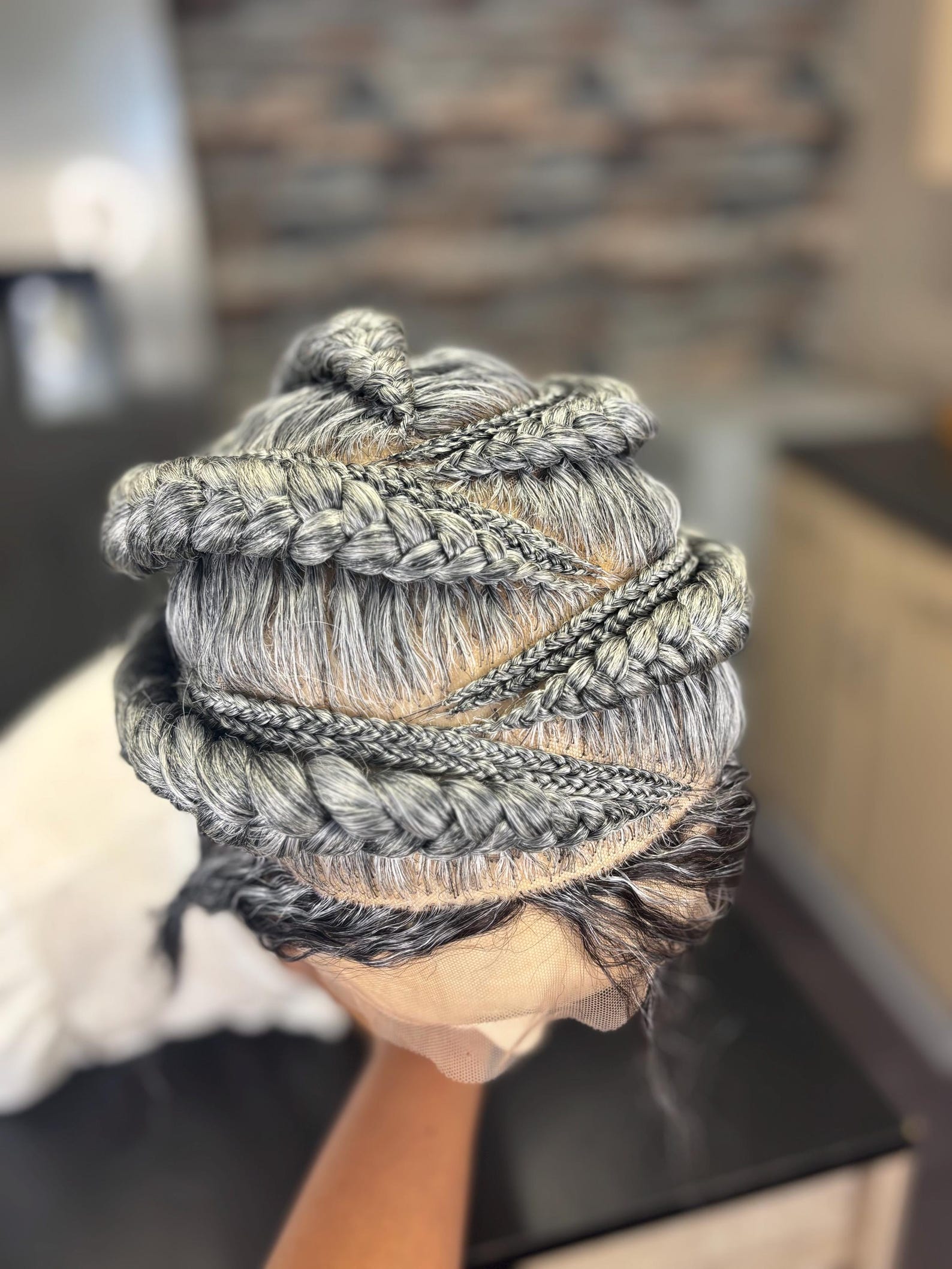 Silver Hair, Cheap Grey Braids, Jumbo Braids Micro Twist Wig, Short ...