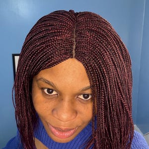 braided lace wig, 12 inches micro braids wig, short braided wig, box braids wig. Tiny braids wig, glueless braided wig,  braids