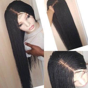 Micro Twist Wig,  black braided twist wig, blonde and chestnut wig, long braids, waist length hair, custom wigs ready to ship wigs,