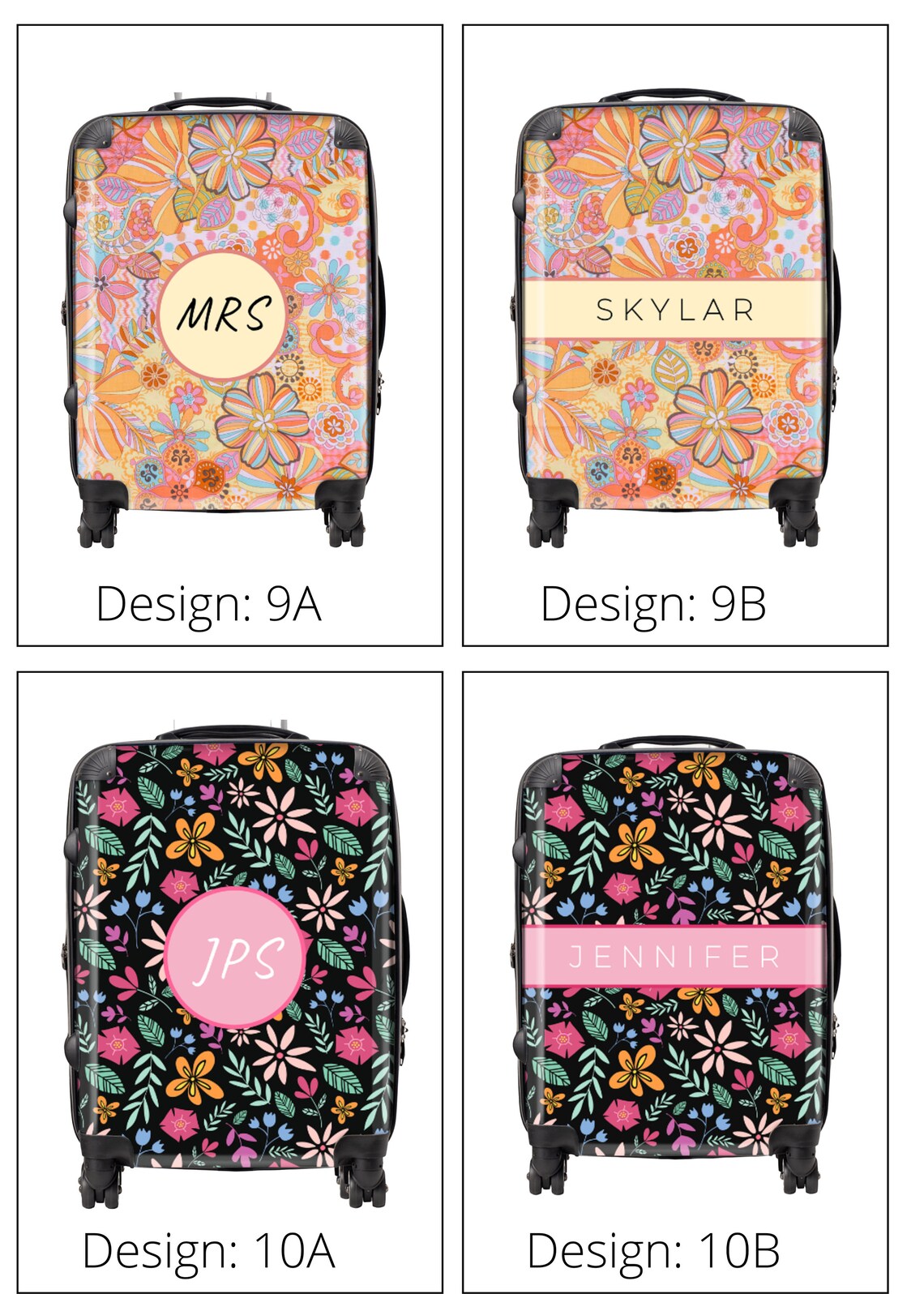 Custom Personalized Suitcase W/ Changeable Cover. Personalised Luggage