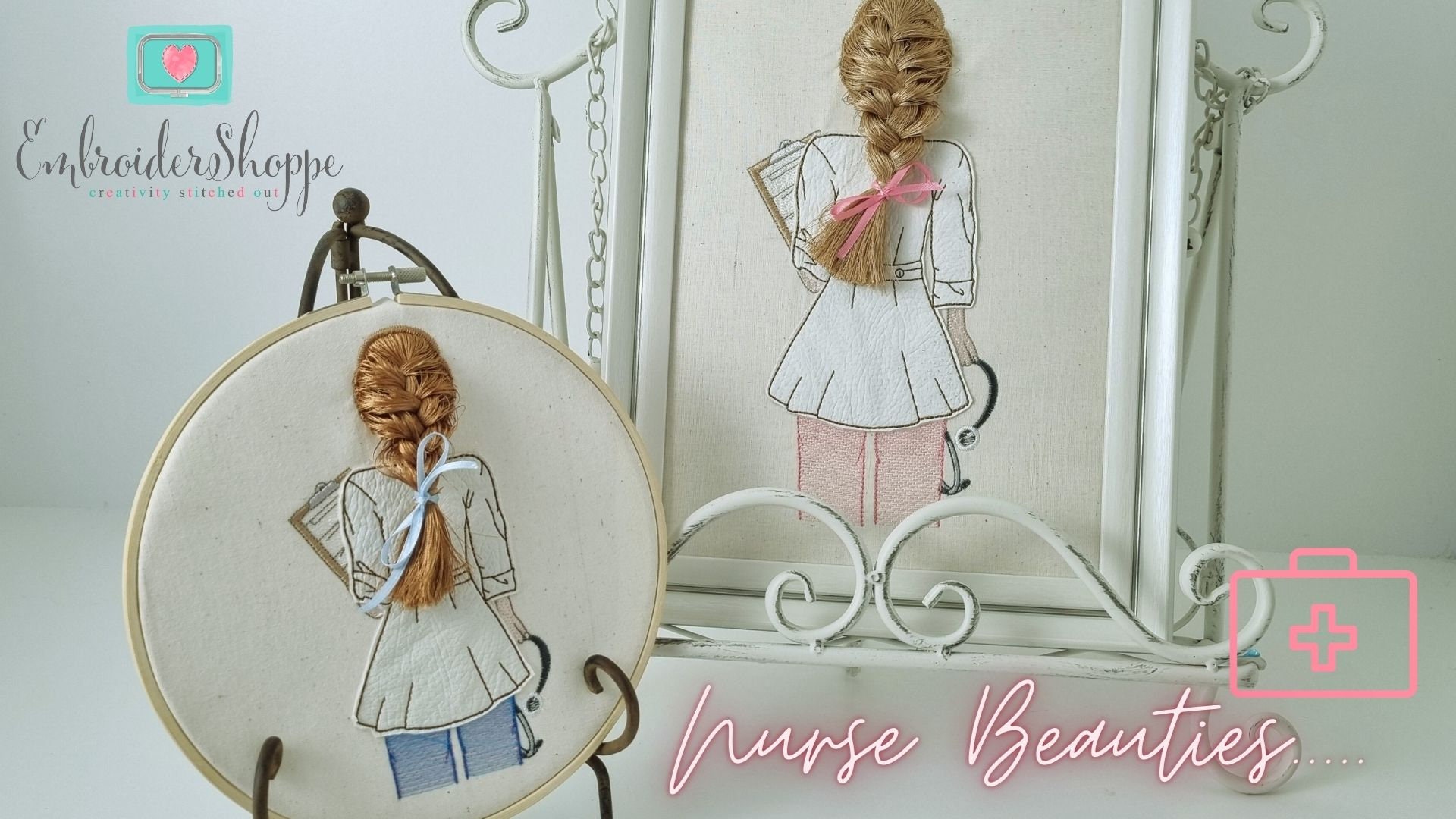 3D Hair Nurse Nelly 5x7 Hoop Applique Machine Embroidery Design-jump ...
