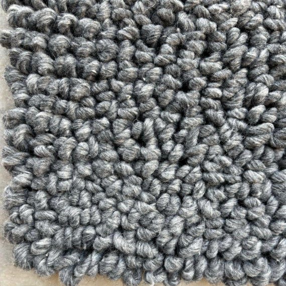 Hand Knotted, Grey Wool, Shaggy Chunky, Rug: Custom size Available, Scandinavian Cozy Decor