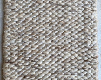 Beige Natural Hand Woven, Chunky Knit, Wool Area Rug. Scandinavian Felted Soft Wool Modern Rug. Customization Available - LavnLira