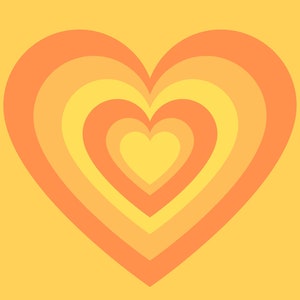 Orange Yellowish Heart Poster