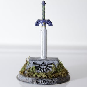 3D Printed & Hand-painted Legend of Zelda Master Sword in Stone