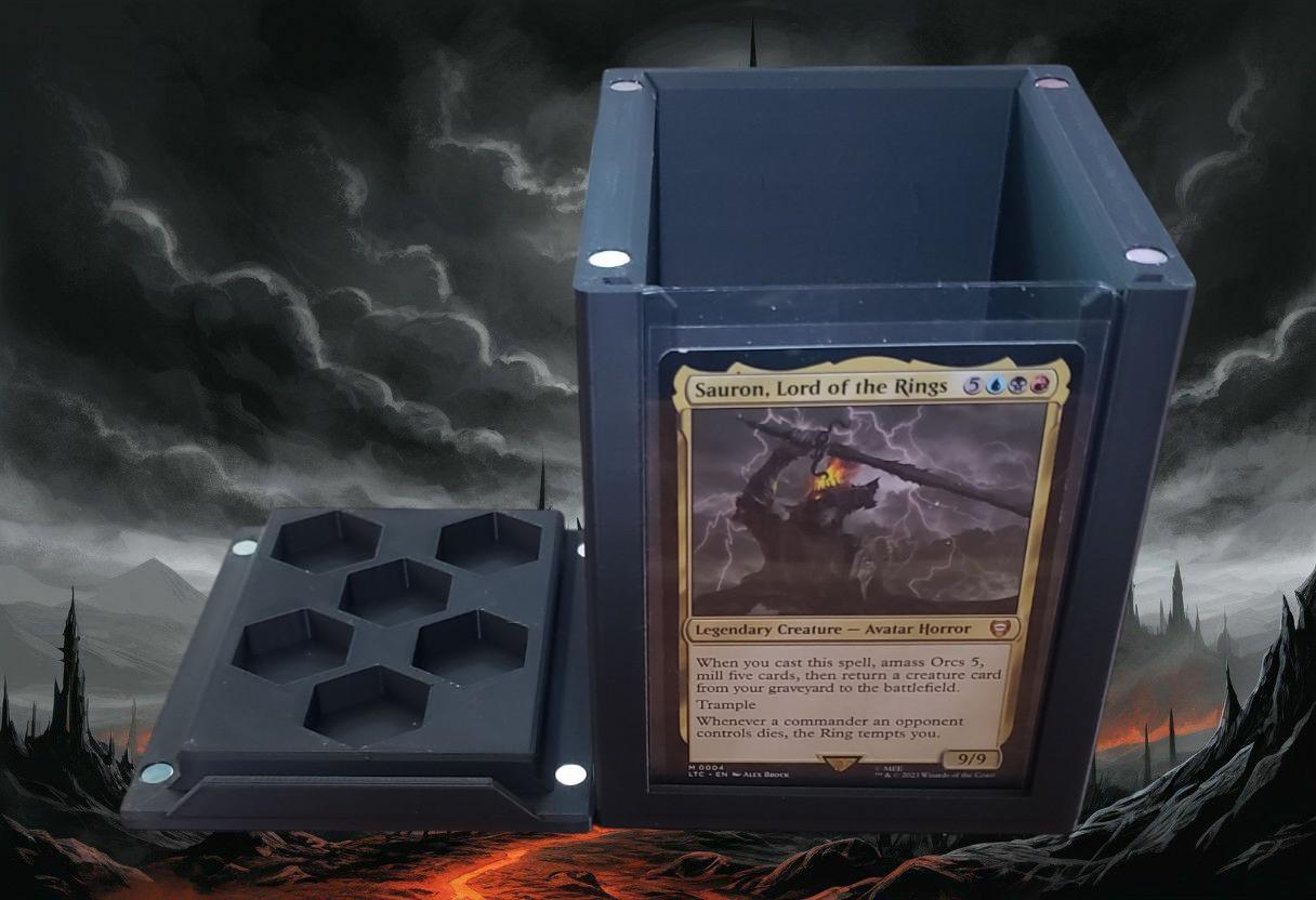 3D Printed Sauron MTG Commander Deck Box - Magnetic Lid - Etsy
