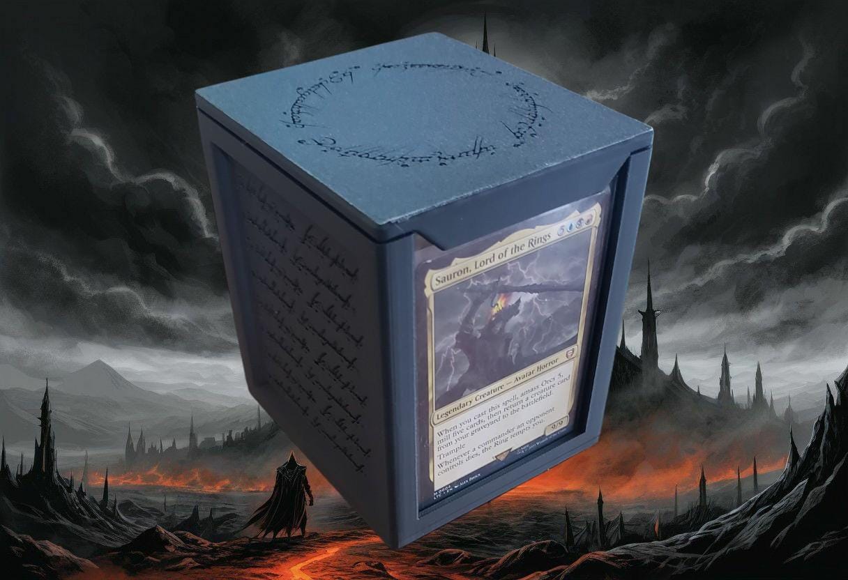 3D Printed Sauron MTG Commander Deck Box - Magnetic Lid - Etsy