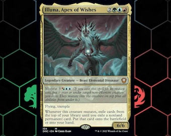Illuna, Apex of Wishes MTG Commander Deck: Niestandardowy deck EDH z koszulkami i pudełkiem na talie