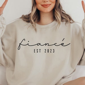 Custom Fiance Est Shirt, Custom Fiance Sweatshirt, Personalized Fiancee Tshirt, Custom Future Wife Shirt, Custom Future Bride Gifts, G7872