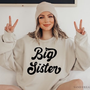 Big Sister Sweatshirt, Sister Hoodie, Big Sister To Be, Baby Shower Gift, Baby Announcement, Girl Gift, Pregnancy Reveal, G5010