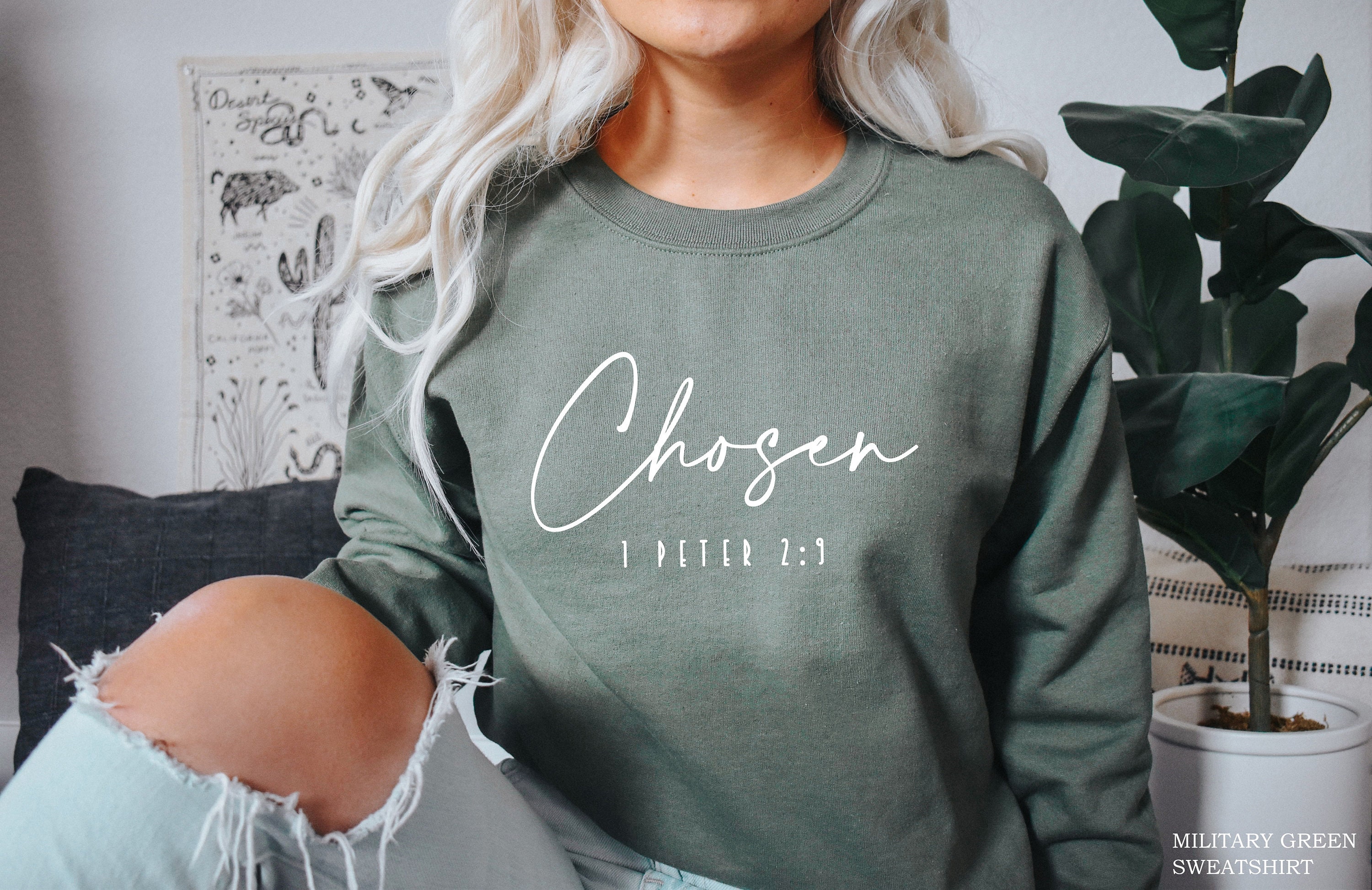 Chosen 1 Peter 2:9 Sweatshirt Chosen Hoodie Christian - Etsy