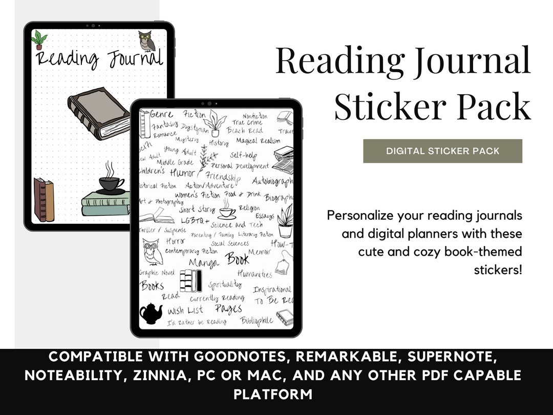 Digital Book Stickers Etsy