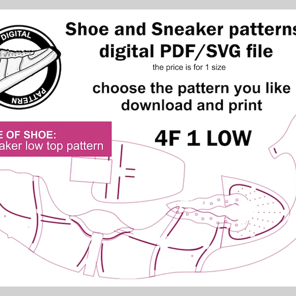 Patrón de calzado deportivo- sneaker pattern- custom sneaker-modelo calzado bajo