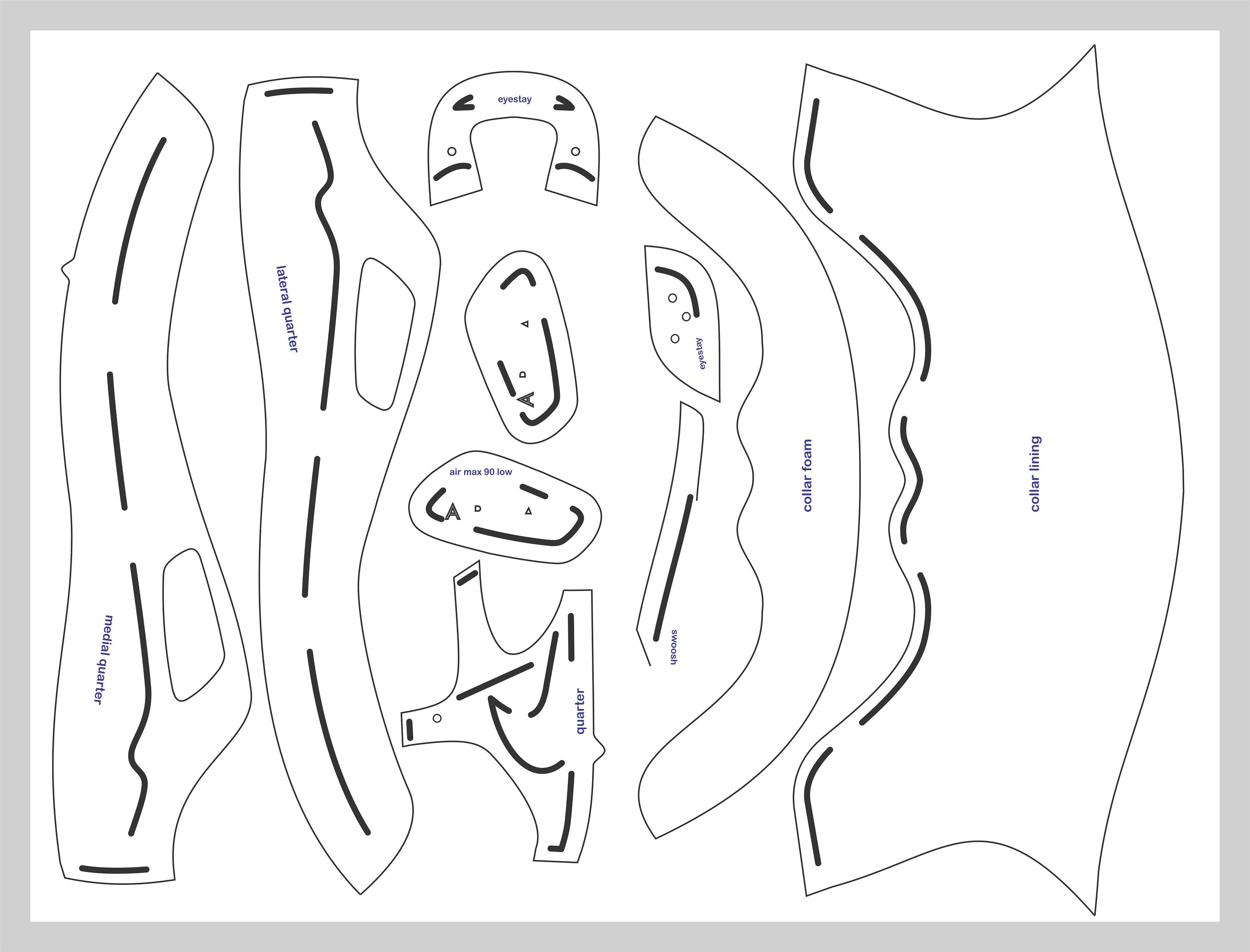 Sneaker Pattern Bottom Sneaker Pattern - Etsy