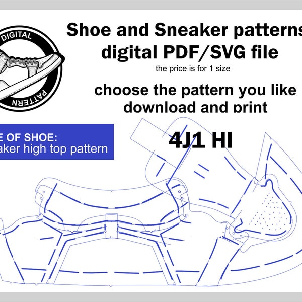 Patrón de calzado deportivo- sneaker pattern- custom sneaker-modelo calzado bajo-modelo alto