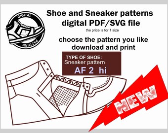 Sports shoe pattern- sneaker pattern- custom sneaker-model 4IR Force 2 HI