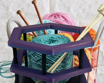 Spinning Hexagon Yarn Bowl – Unique Knitting & Crochet Accessory with Style and Function