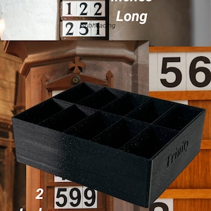 Hymn Board Number Box – Standard Size - Scalable Option - Can Be Custom Engraved,  for Elegant Worship-Classic Black