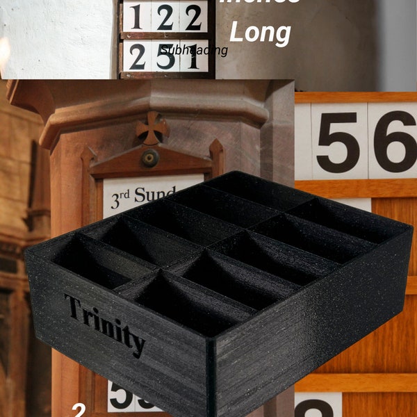 Church Hymn Board Number Box in Classic Black, Custom Engraved