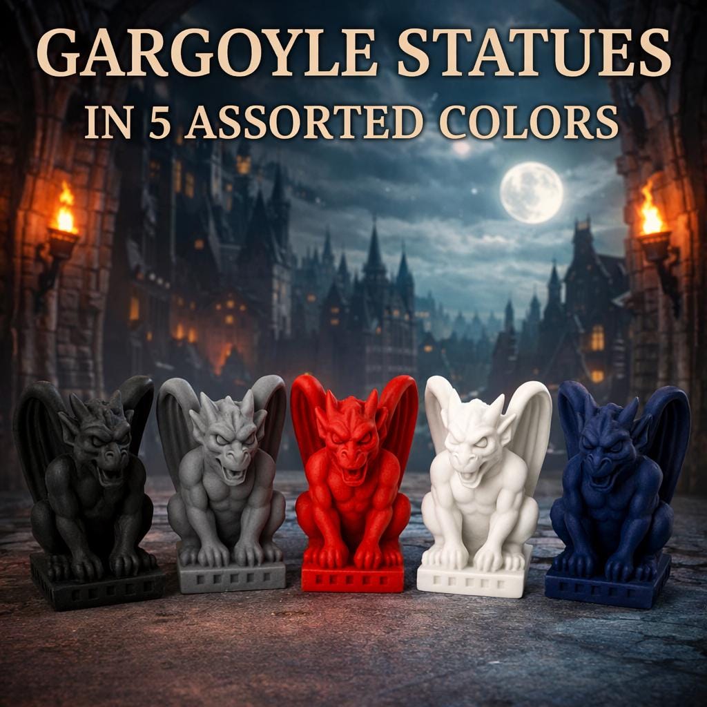Gargoyle Medieval Dragon Fence Post Toppers & Desk Book Ends-a - Etsy