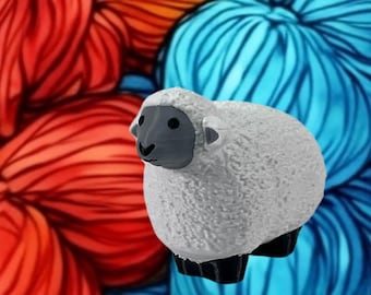Cheerful Sheep Knitting Mate - 3D printed - Handy Figet Fiber Buddy