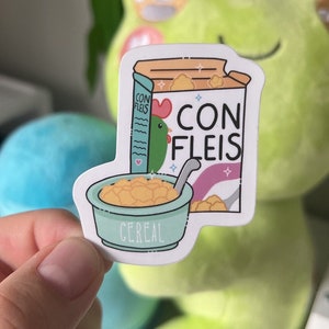 Con Fleis Cereal Sticker, Mexican Sticker, Mexican Food Sticker, Latina Stickers Cereal Box Sticker, Milk Sticker, Breakfast Sticker,