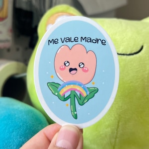 Me Vale Madre Sticker, Tulip Sticker,  Mexican Stickers, Flower stickers, Mexican Phrase Sticker, sarcastic stickers, vinyl sticker, latina