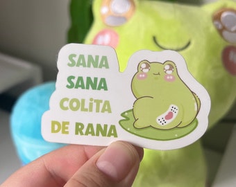 Sana Sana Colita De Rana Frosch Aufkleber - Lustiges spanisches Zitat, wasserfest