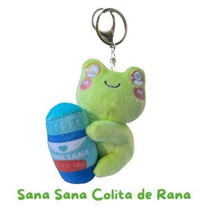 Sana Sana Froggy Plush Keychain: Kawaii Frog Bag Charm, Sana Sana Colita de Rana Plush Doll, Emotional Support Stuffed Animal, Plush Gifts