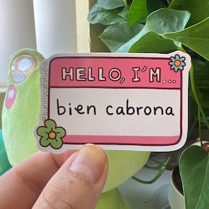 Hello, I&#39;m ..Bien Cabrona Aufkleber, Namensschild Aufkleber, Latein Power, Motivationsaufkleber, Laptopaufkleber, Mexikanische Sätze, Lustige Aufkleber
